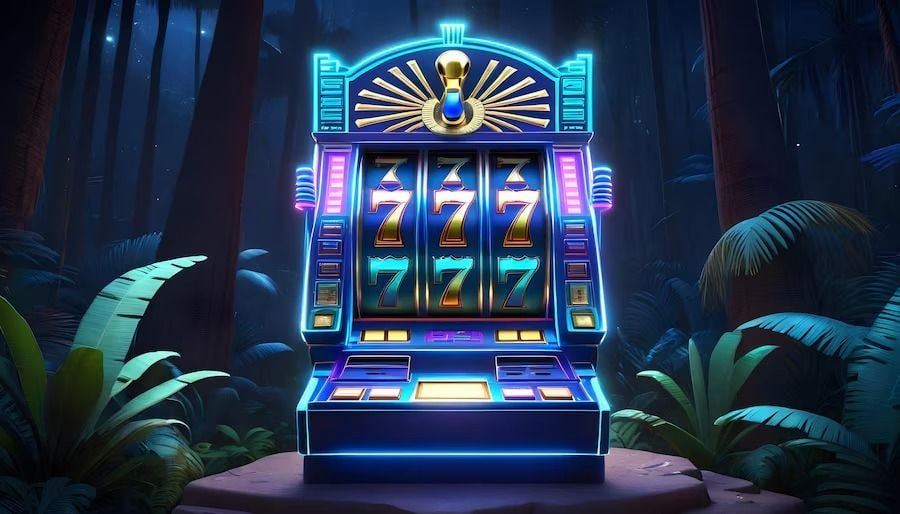 Dealer langsung di meja Caribbean Stud dengan pemain menonton dari aplikasi